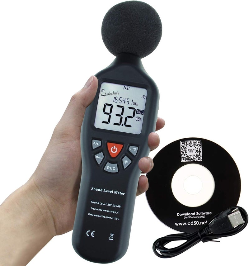 DANOPLUS Decibel Meter Sound Level Meter with Data Logging, High Accuracy dB SPL Meter with LCD Backlight, Real-time Display, 30-130 dB Range, Connect Software in PC - Image 1